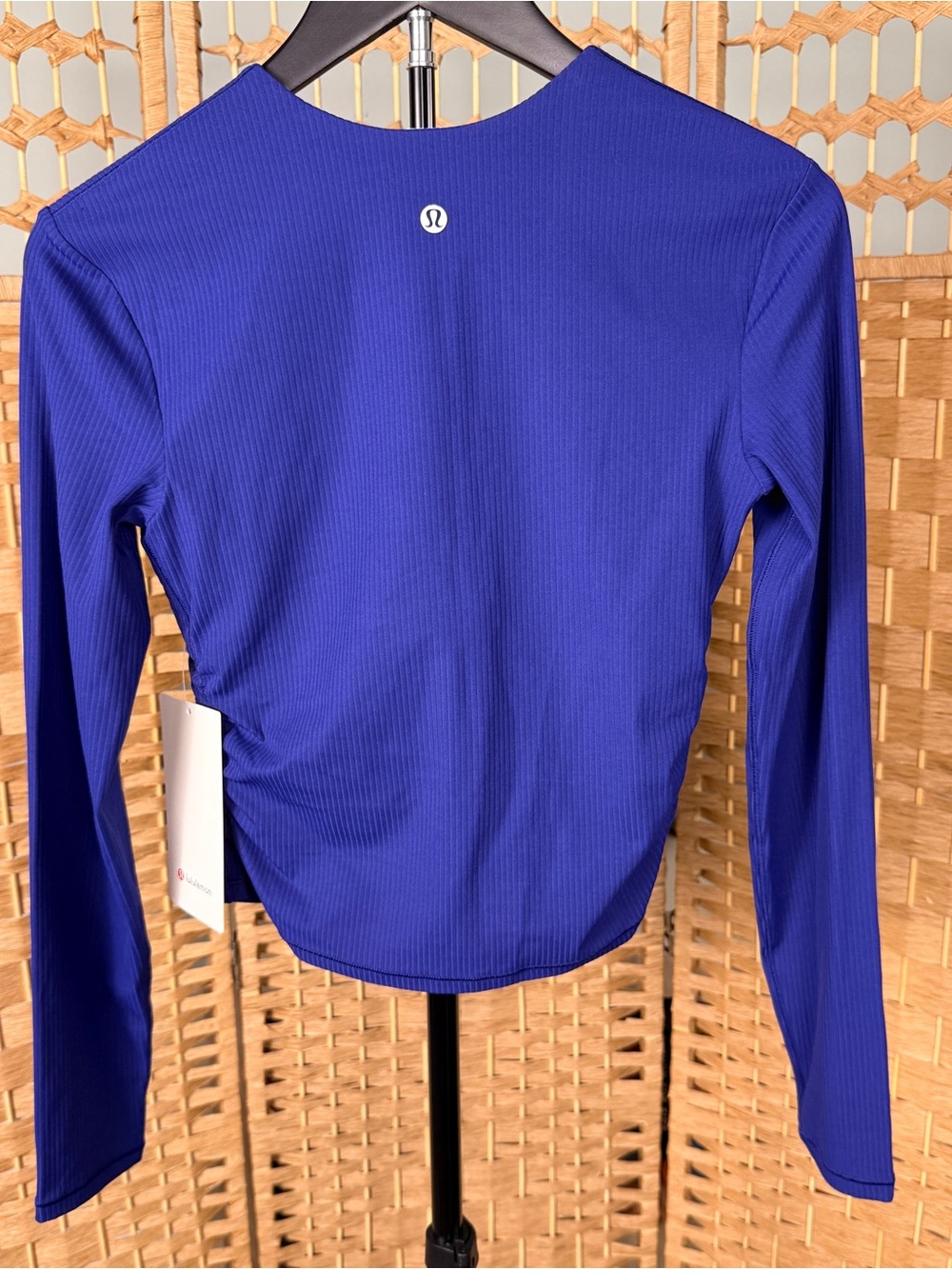 #345 NWT Lululemon All it Takes V-Neck Long Sleeve Club Blue Size 6 - Picture 4 of 10